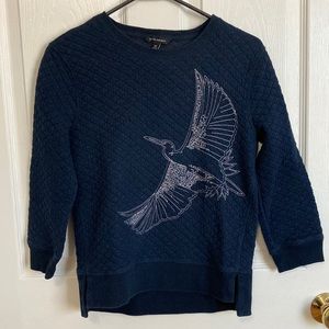 Banana Republic Navy Long Sleeve Bird Top